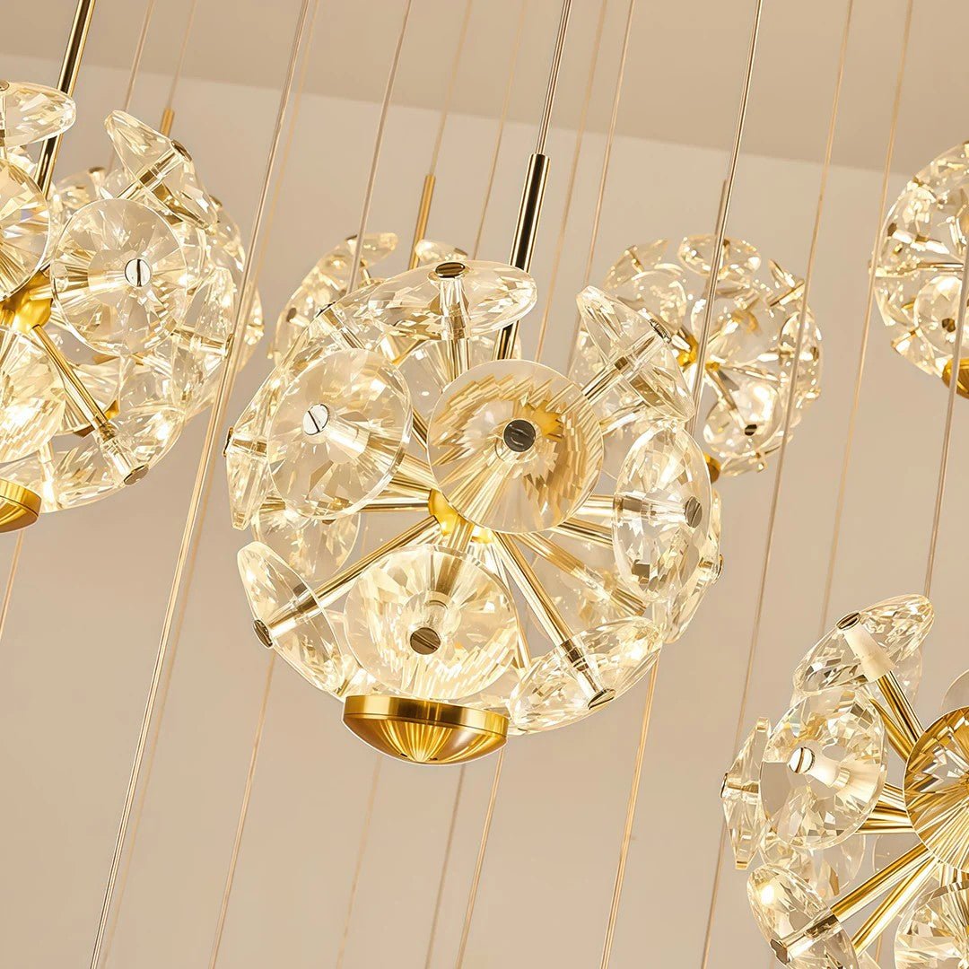 Staircase Crystal Chandelier Modern Luxury High Ceiling Light - GILDLAMPS