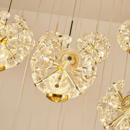 Staircase Crystal Chandelier Modern Luxury High Ceiling Light - GILDLAMPS