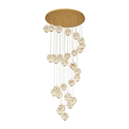 Staircase Crystal Chandelier Modern Luxury High Ceiling Light - GILDLAMPS