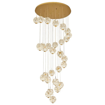 Staircase Crystal Chandelier Modern Luxury High Ceiling Light - GILDLAMPS