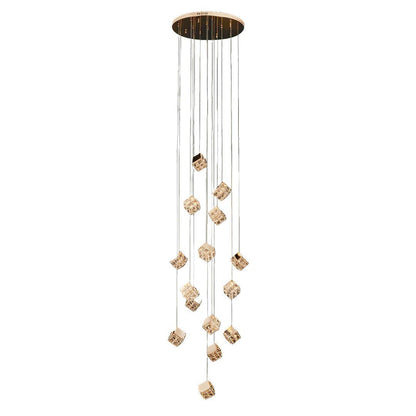 Stairs Chandelier Magic Cube Crystal Ceiling Light - GILDLAMPS