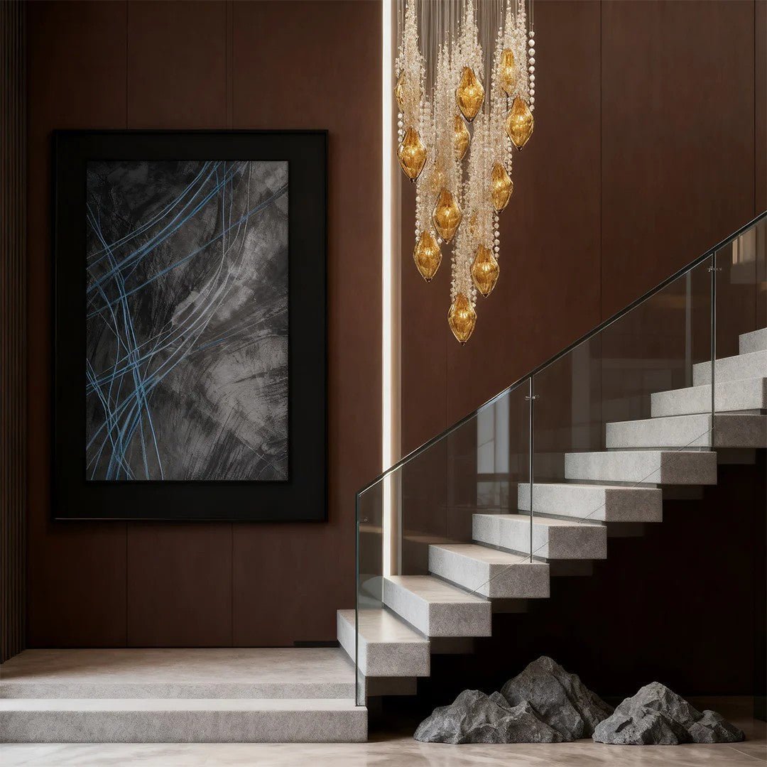 Stairway Chandelier Artistic Crystal Ceiling Light - GILDLAMPS