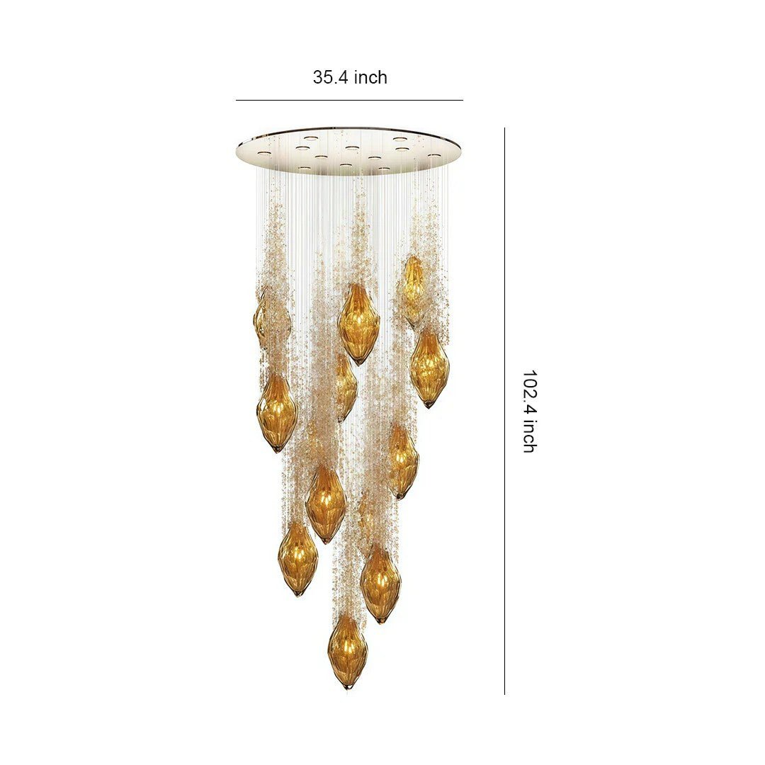 Stairway Chandelier Artistic Crystal Ceiling Light - GILDLAMPS