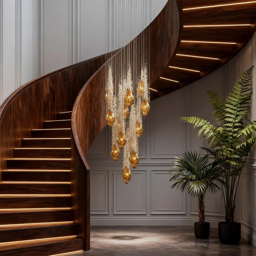 Stairway Chandelier Artistic Crystal Ceiling Light - GILDLAMPS