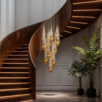 Stairway Chandelier Artistic Crystal Ceiling Light - GILDLAMPS