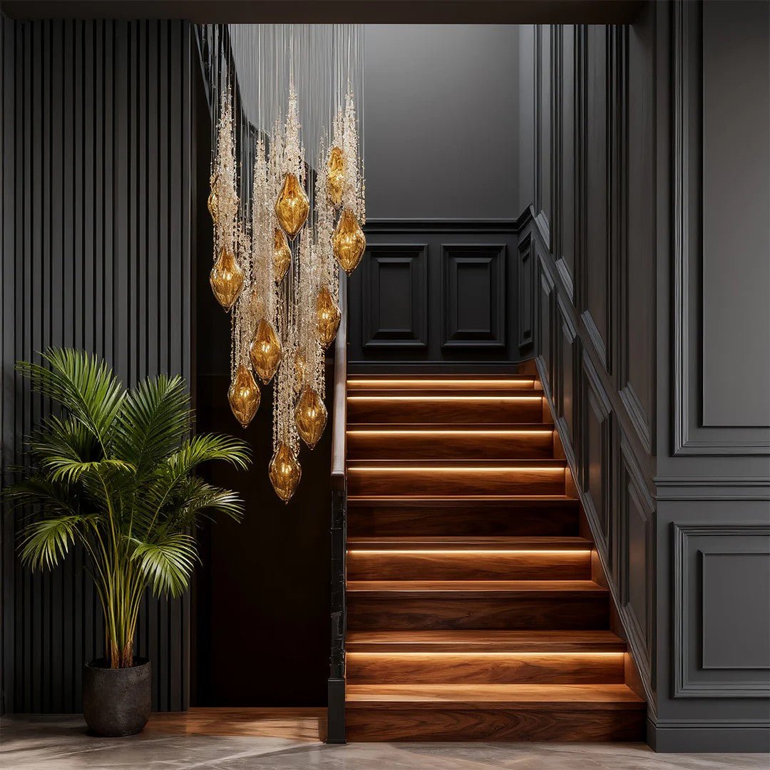 Stairway Chandelier Artistic Crystal Ceiling Light - GILDLAMPS
