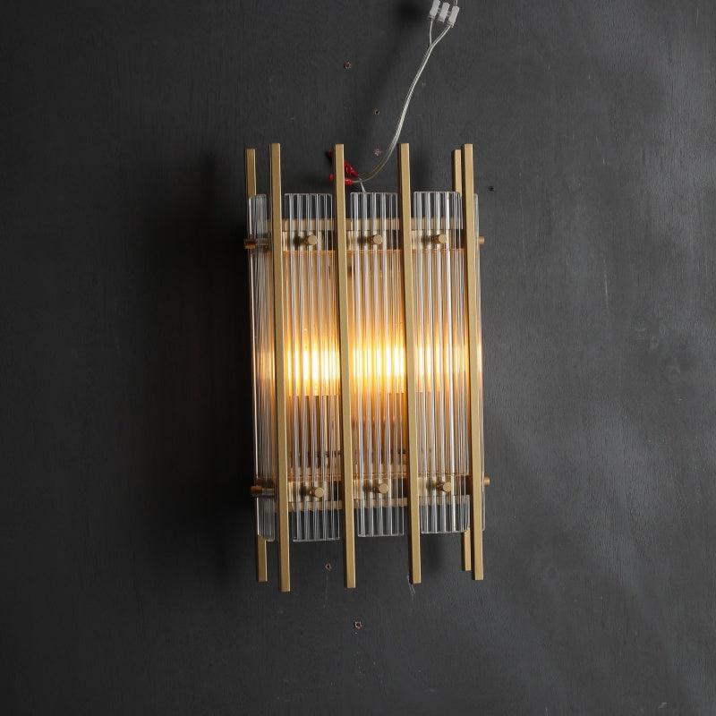 Sun Marcus Glass Rectangular Wall Sconce - GILDLAMPS