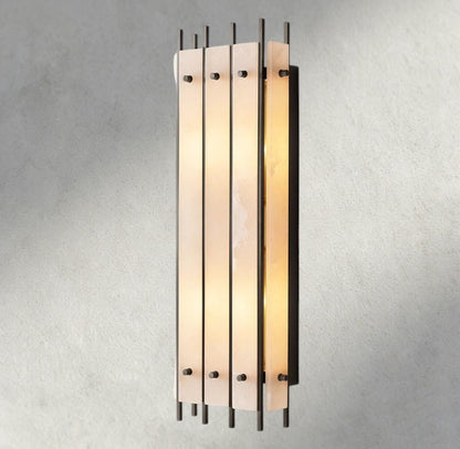 Sun Merca Alabaster Grand Rectangular Sconce - GILDLAMPS