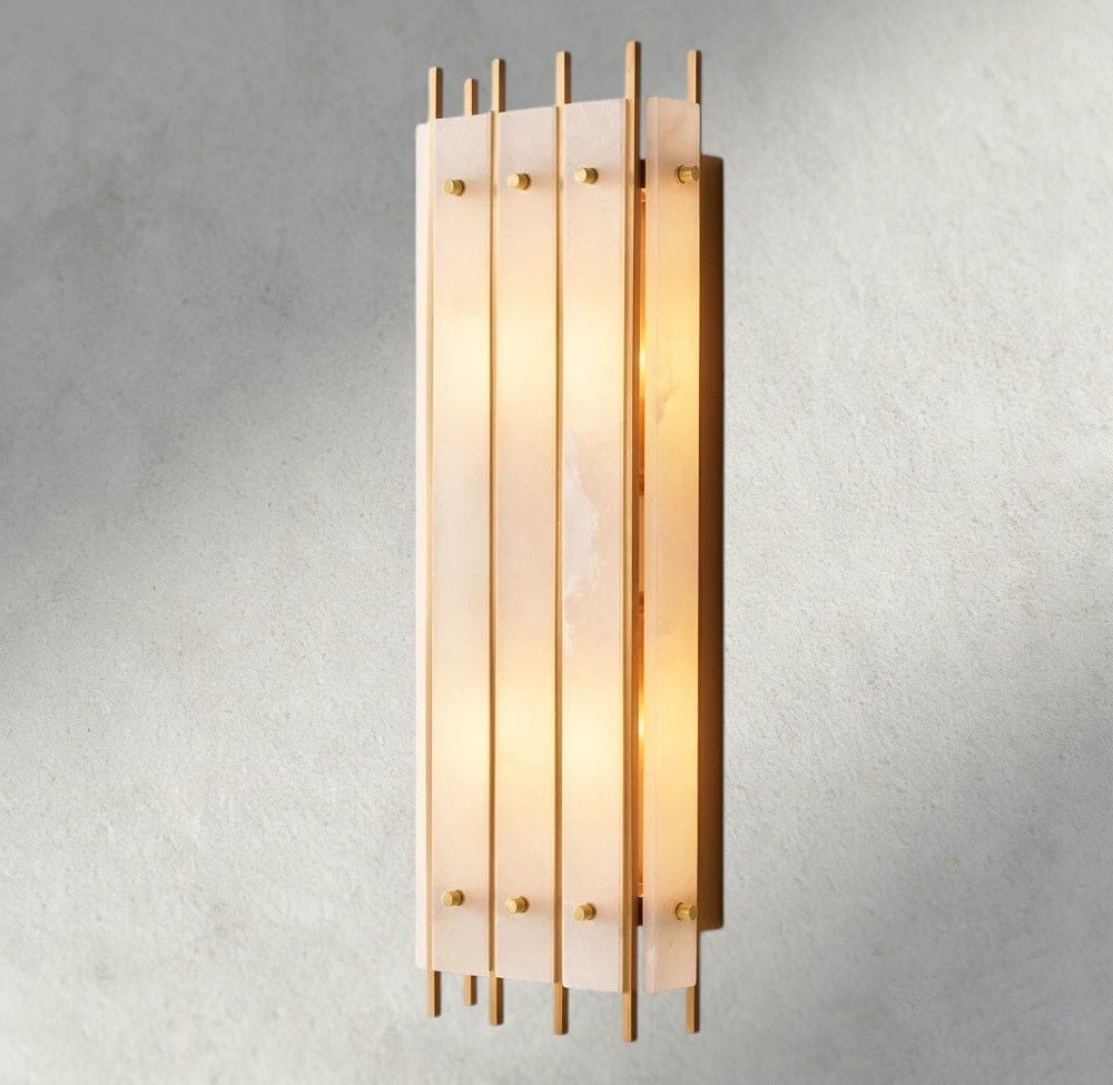 Sun Merca Alabaster Grand Rectangular Sconce - GILDLAMPS