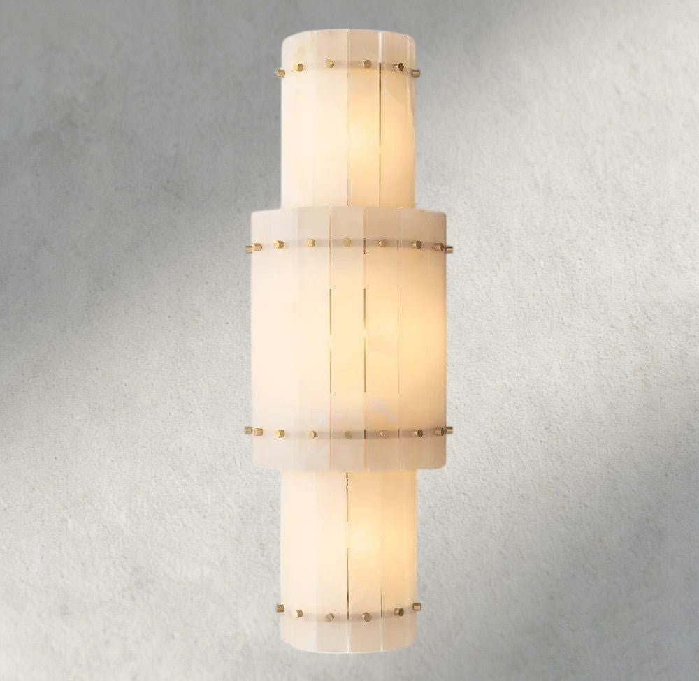 Sun Merca Alabaster Grand Round Sconce - GILDLAMPS