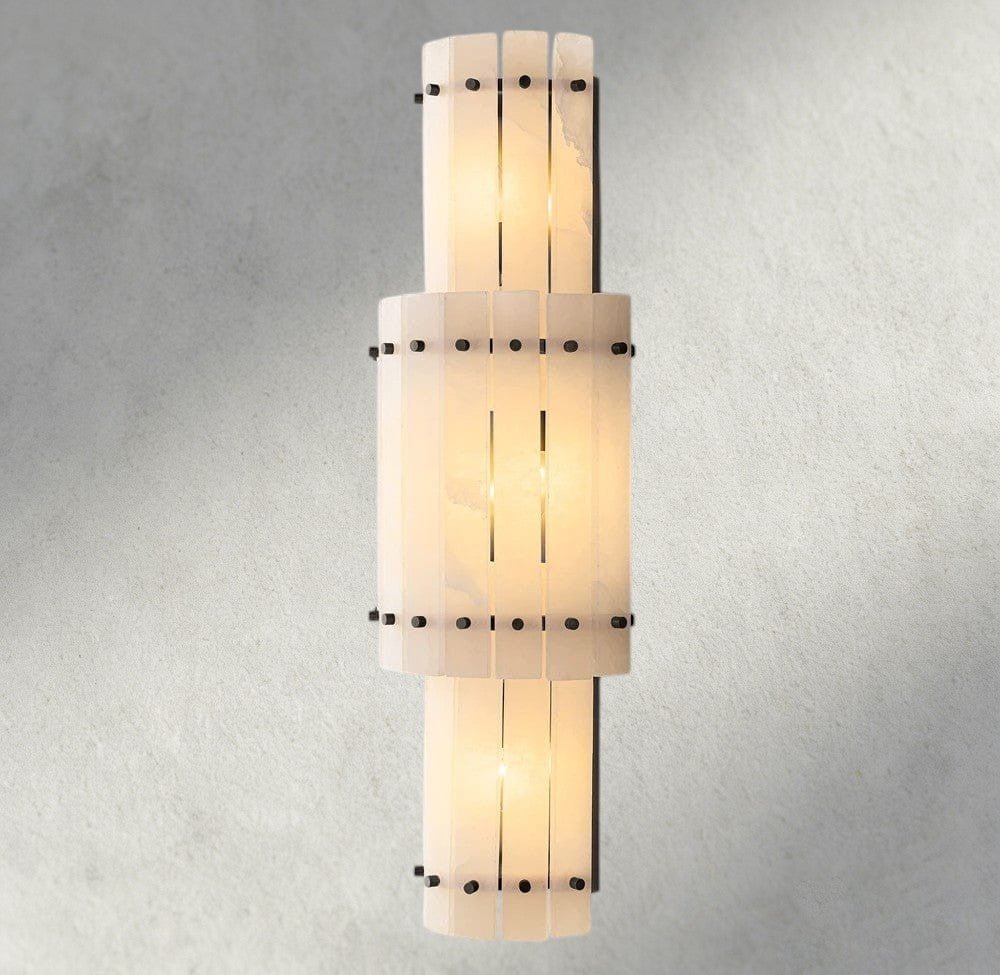 Sun Merca Alabaster Grand Round Sconce - GILDLAMPS