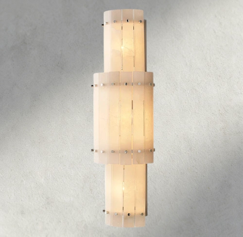 Sun Merca Alabaster Grand Round Sconce - GILDLAMPS