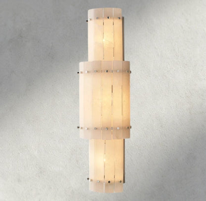 Sun Merca Alabaster Grand Round Sconce - GILDLAMPS