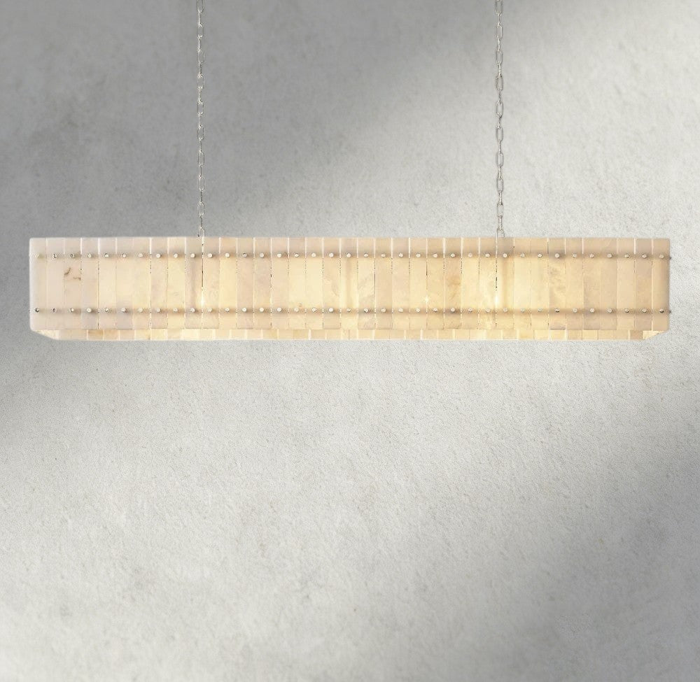 Sun Merca Alabaster Linear Chandelier 54", 72" - GILDLAMPS