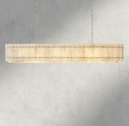 Sun Merca Alabaster Linear Chandelier 54", 72" - GILDLAMPS