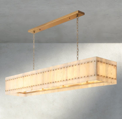 Sun Merca Alabaster Linear Chandelier 54", 72" - GILDLAMPS