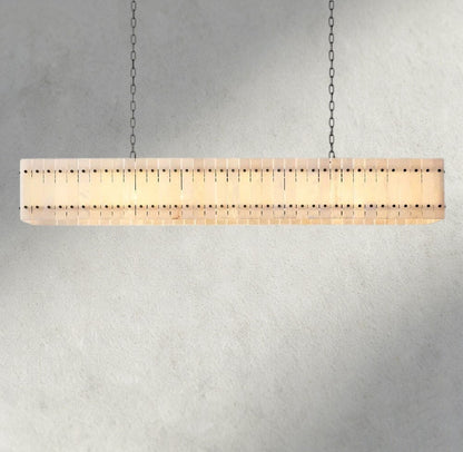 Sun Merca Alabaster Linear Chandelier 54", 72" - GILDLAMPS