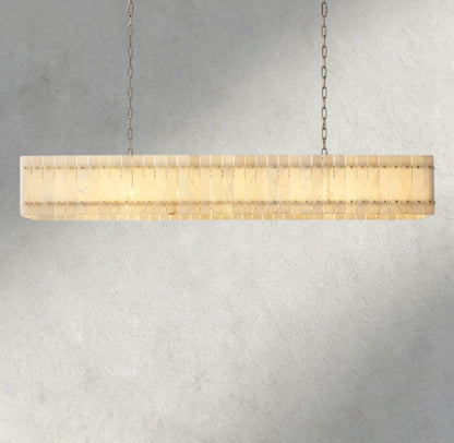 Sun Merca Alabaster Linear Chandelier 54", 72" - GILDLAMPS