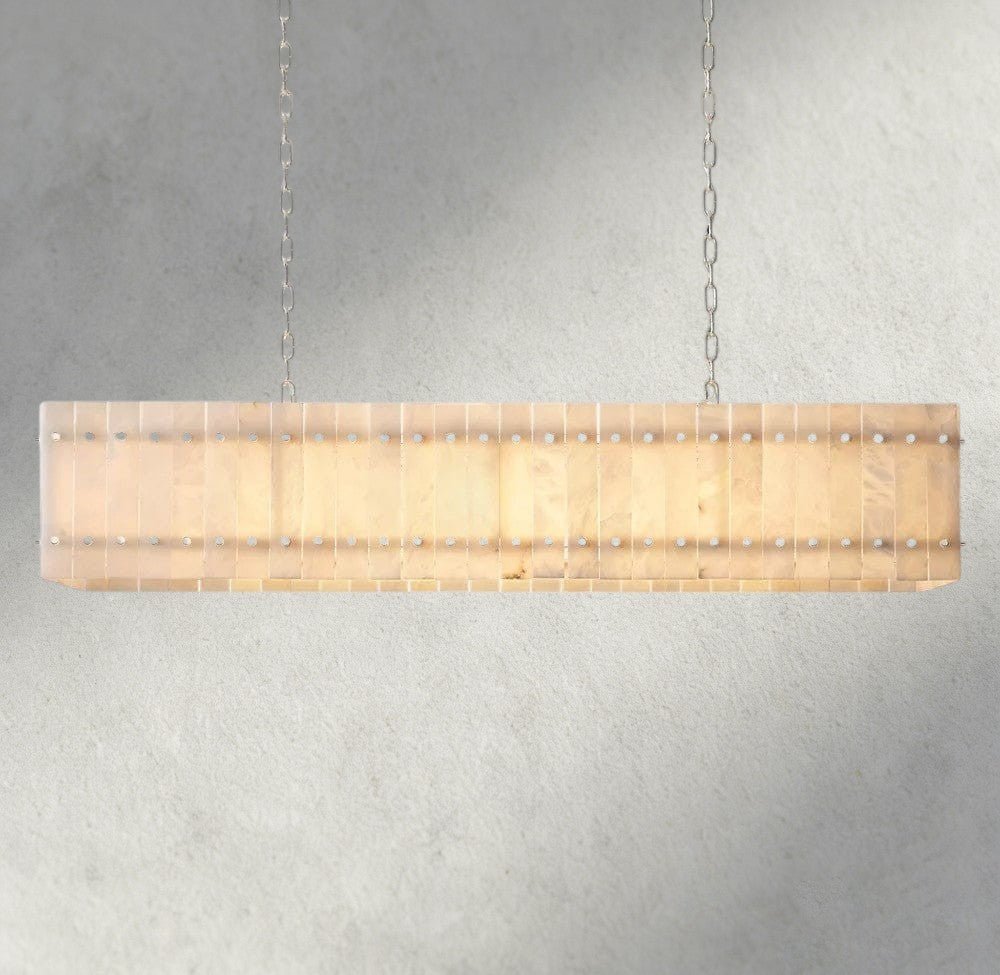 Sun Merca Alabaster Linear Chandelier 54", 72" - GILDLAMPS