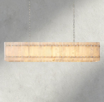 Sun Merca Alabaster Linear Chandelier 54", 72" - GILDLAMPS