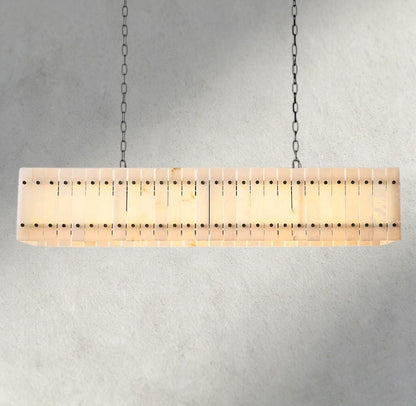 Sun Merca Alabaster Linear Chandelier 54", 72" - GILDLAMPS