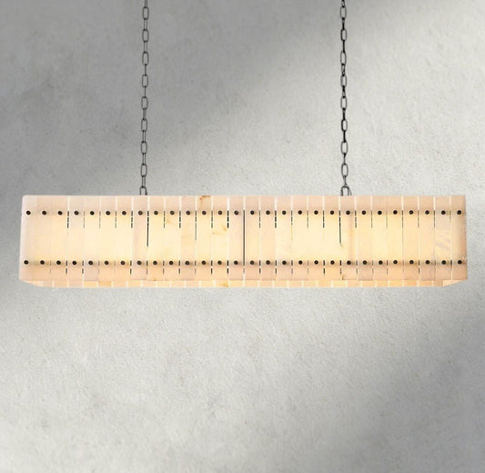 Sun Merca Alabaster Linear Chandelier 54", 72" - GILDLAMPS
