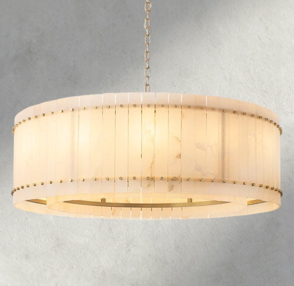 Sun Merca Alabaster Round Chandelier 22", 37", 48", 60" - GILDLAMPS
