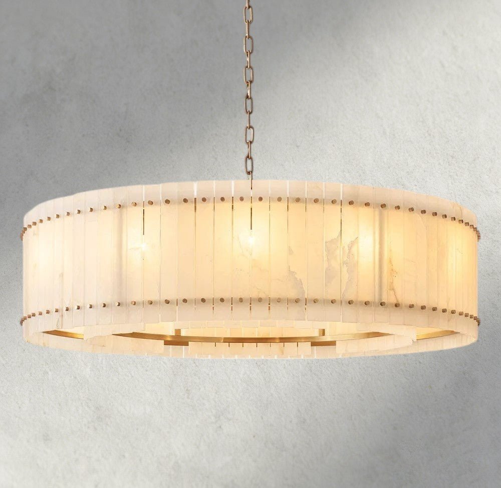 Sun Merca Alabaster Round Chandelier 22", 37", 48", 60" - GILDLAMPS