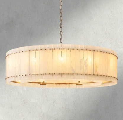 Sun Merca Alabaster Round Chandelier 22", 37", 48", 60" - GILDLAMPS