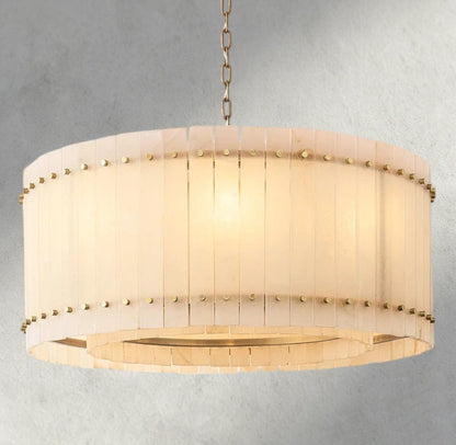 Sun Merca Alabaster Round Chandelier 22", 37", 48", 60" - GILDLAMPS