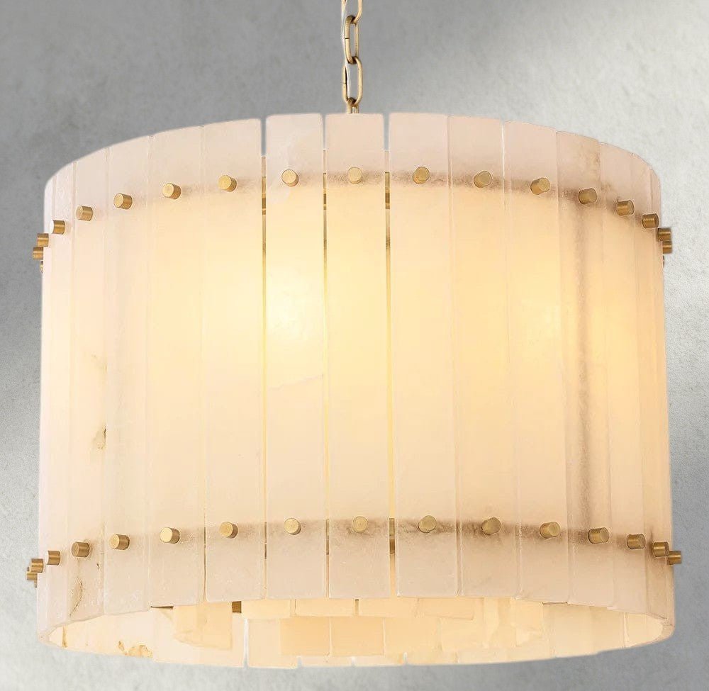 Sun Merca Alabaster Round Chandelier 22", 37", 48", 60" - GILDLAMPS