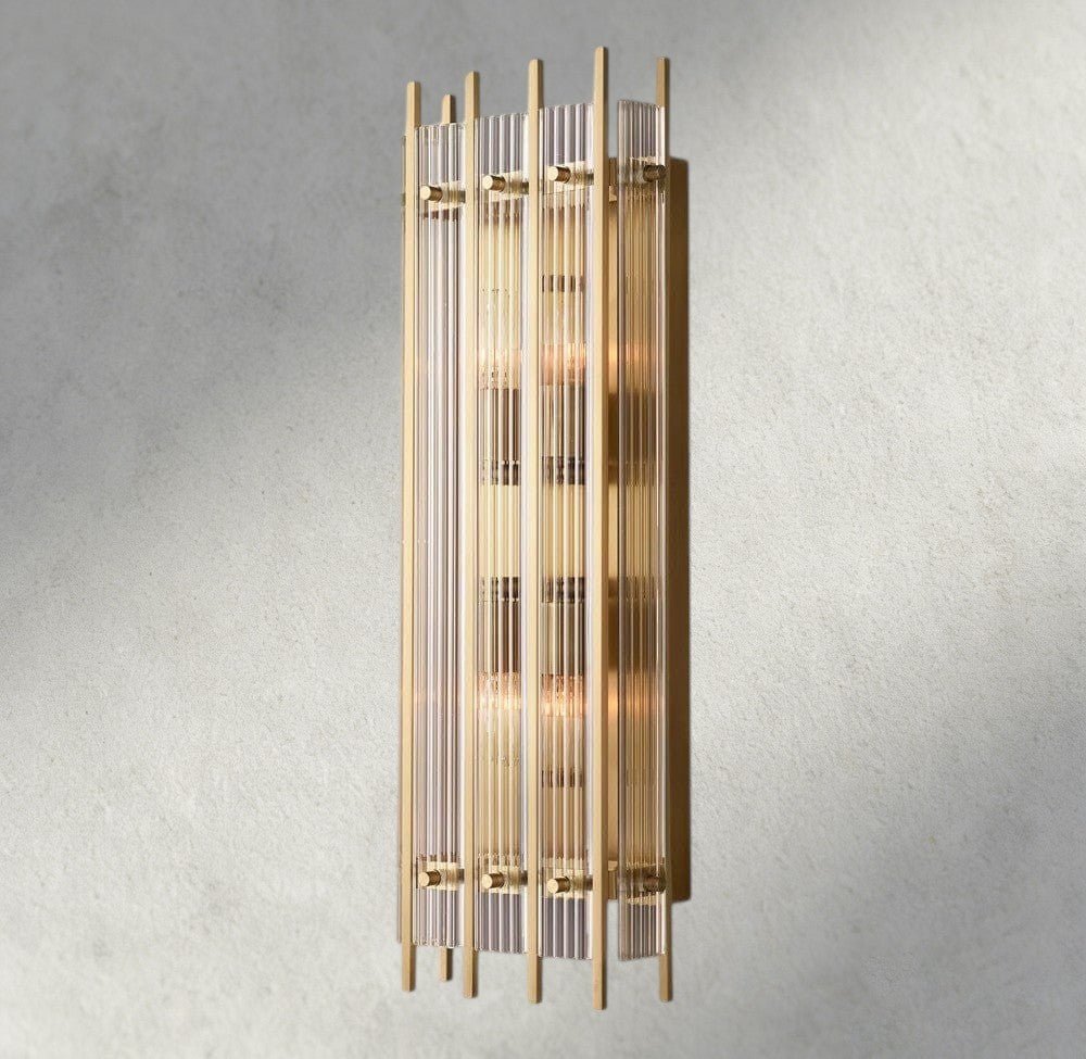 Sun Merca Grand Rectangular Sconce - GILDLAMPS