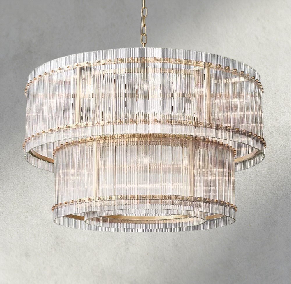 Sun Merca Two - Tier Round Chandelier 22", 37", 48", 60" - GILDLAMPS