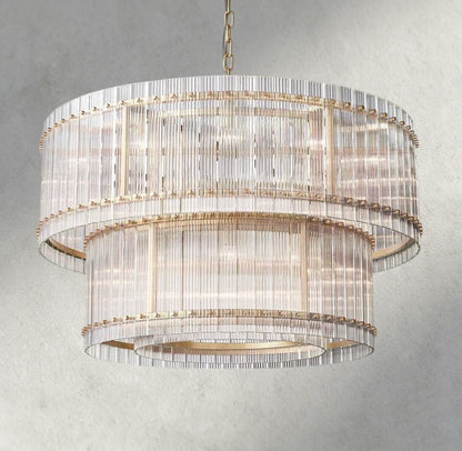 Sun Merca Two - Tier Round Chandelier 22", 37", 48", 60" - GILDLAMPS