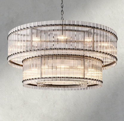 Sun Merca Two - Tier Round Chandelier 22", 37", 48", 60" - GILDLAMPS