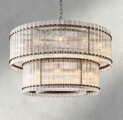 Sun Merca Two - Tier Round Chandelier 22", 37", 48", 60" - GILDLAMPS