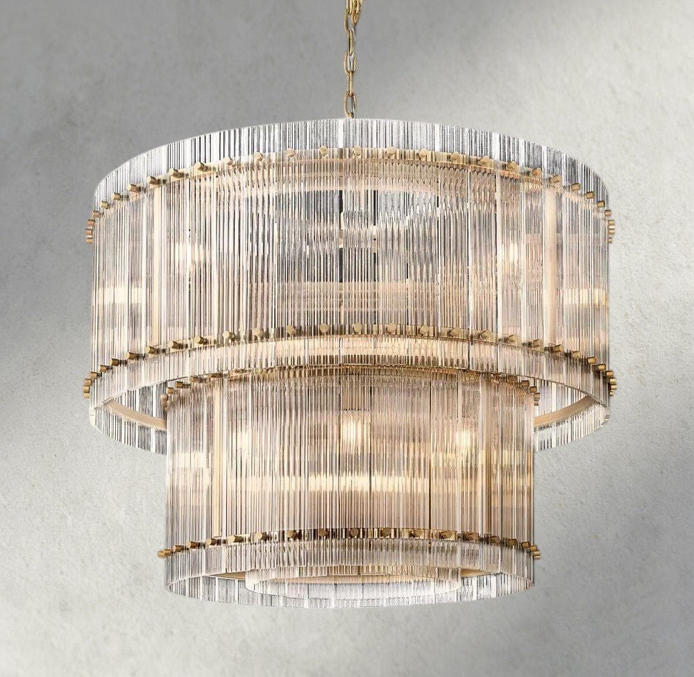 Sun Merca Two - Tier Round Chandelier 22", 37", 48", 60" - GILDLAMPS