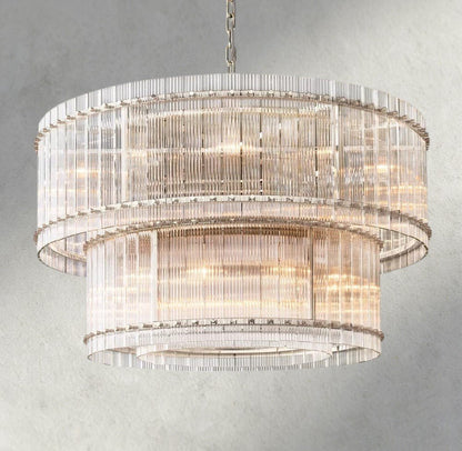 Sun Merca Two - Tier Round Chandelier 22", 37", 48", 60" - GILDLAMPS