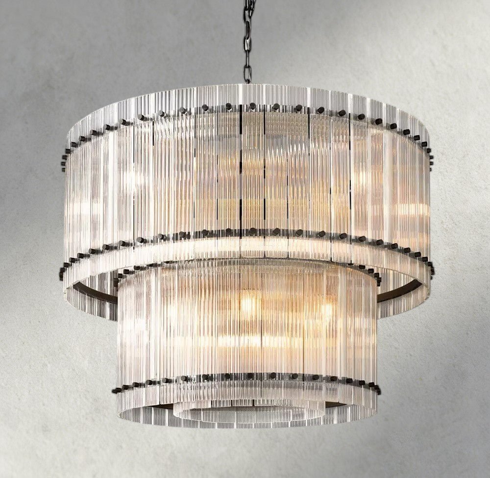Sun Merca Two - Tier Round Chandelier 22", 37", 48", 60" - GILDLAMPS