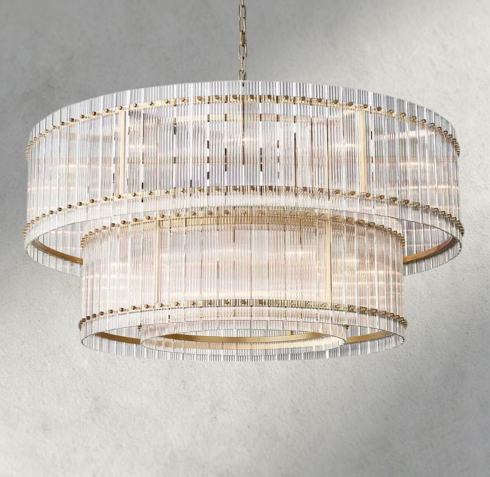 Sun Merca Two - Tier Round Chandelier 22", 37", 48", 60" - GILDLAMPS