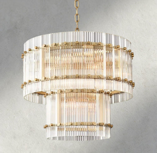 Sun Merca Two - Tier Round Chandelier 22", 37", 48", 60" - GILDLAMPS