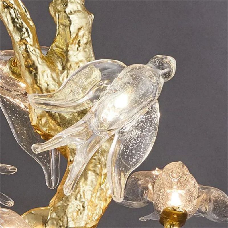 Swallow Glass Long Tree Branch Chandelier - GILDLAMPS