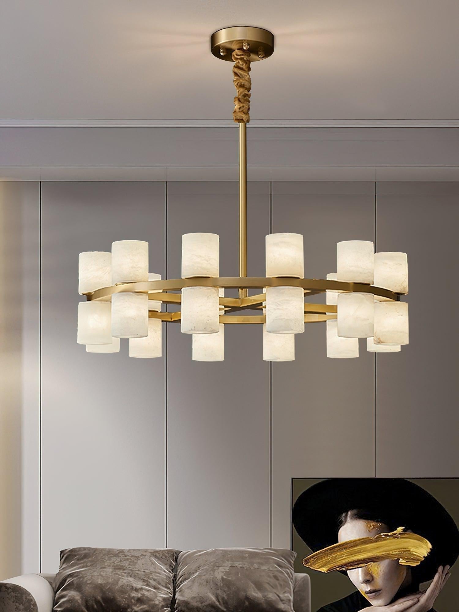 Tabitha Alabaster Chandelier - GILDLAMPS