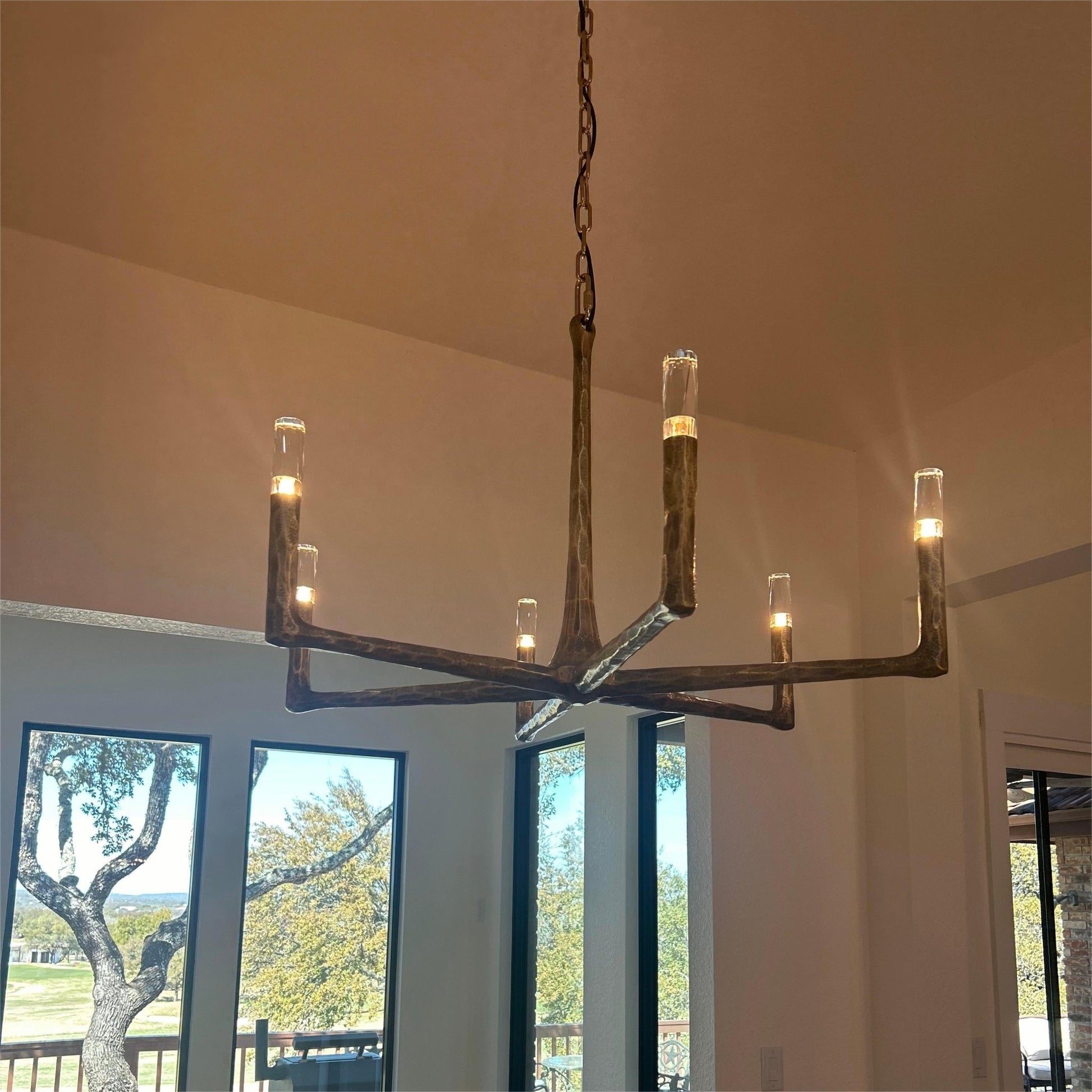 Thaddeas Forged Round Chandelier 36" 48” 60” 72” - GILDLAMPS