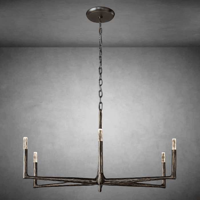 Thaddeas Forged Round Chandelier 36" 48” 60” 72” - GILDLAMPS