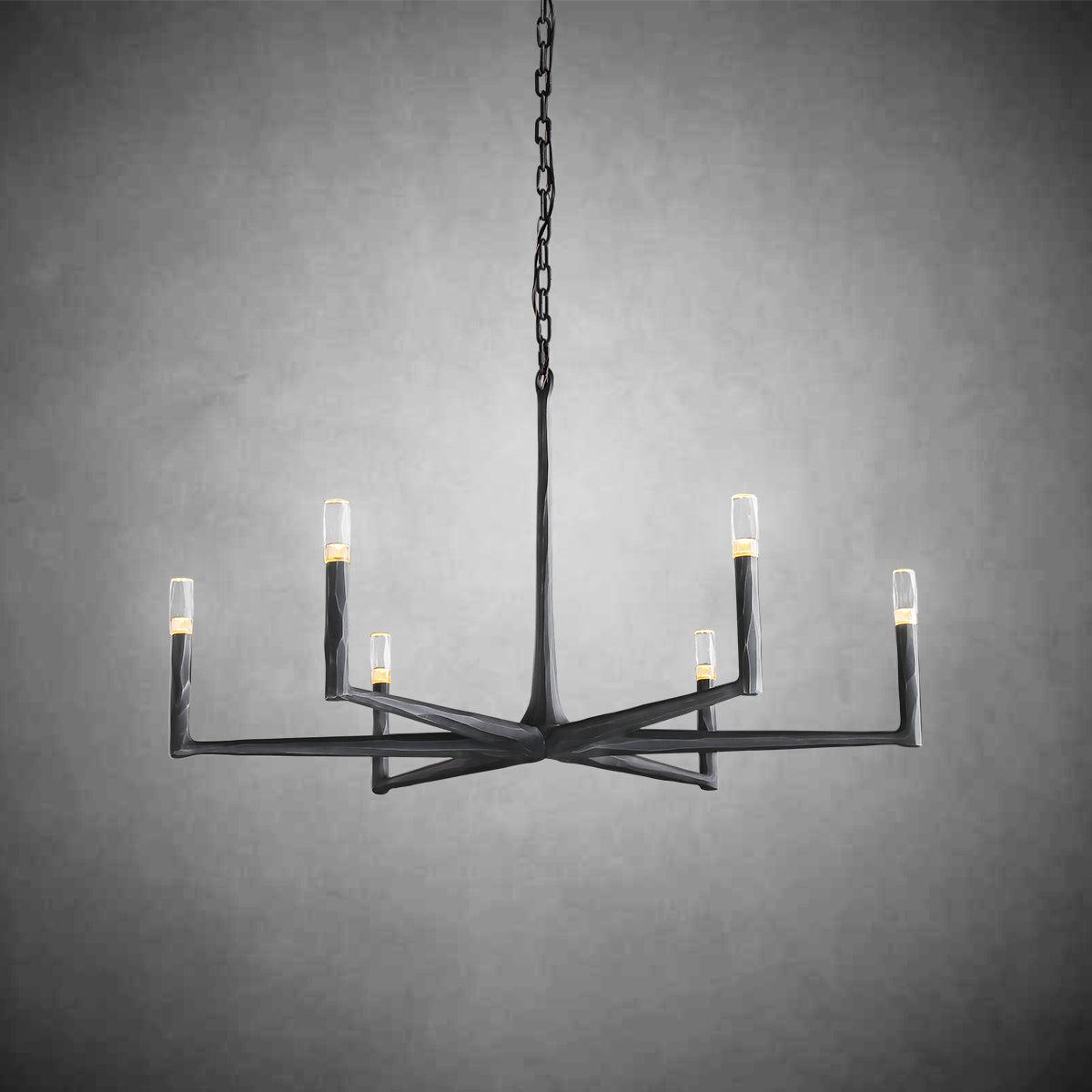 Thaddeas Forged Round Chandelier 36" 48” 60” 72” - GILDLAMPS