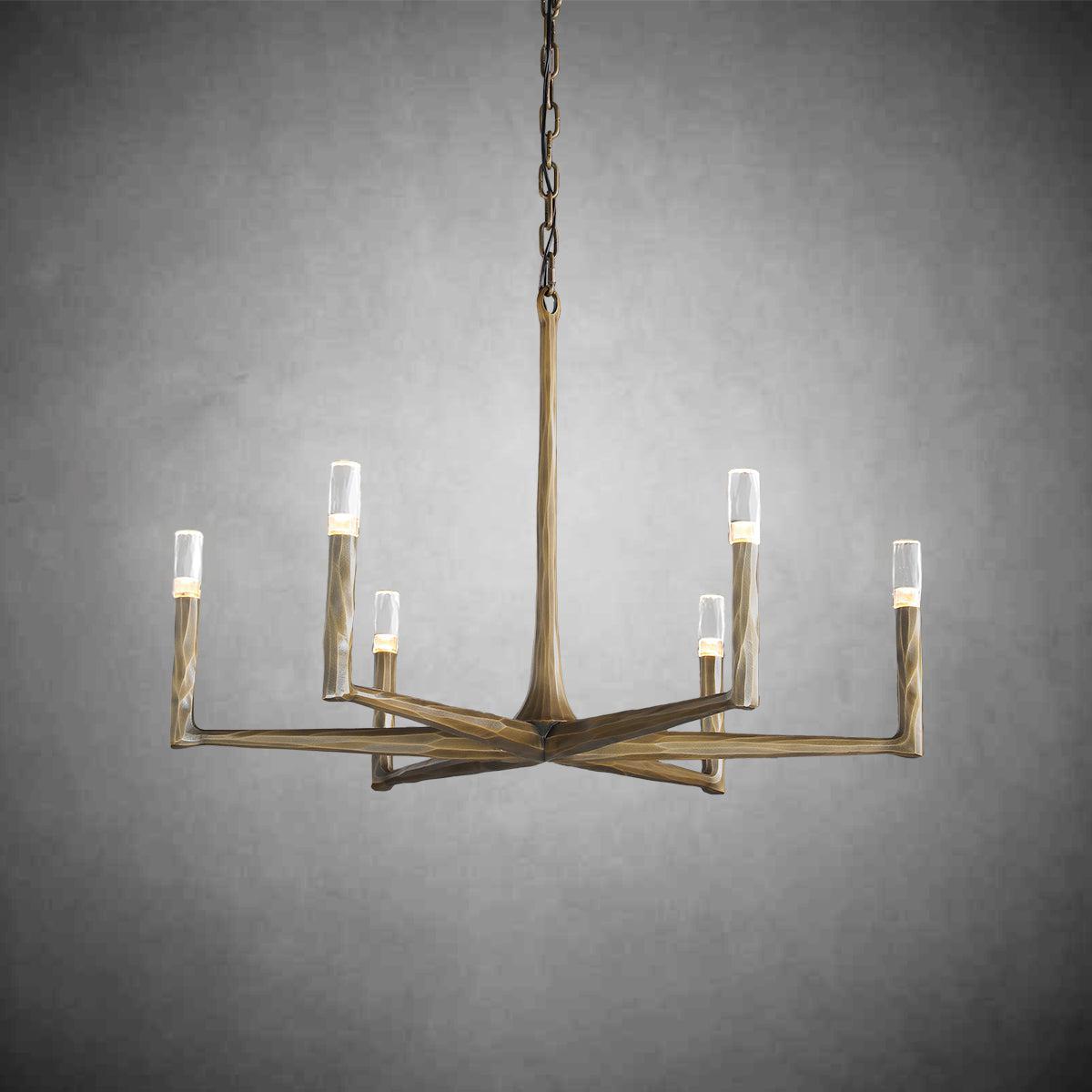 Thaddeas Forged Round Chandelier 36" 48” 60” 72” - GILDLAMPS