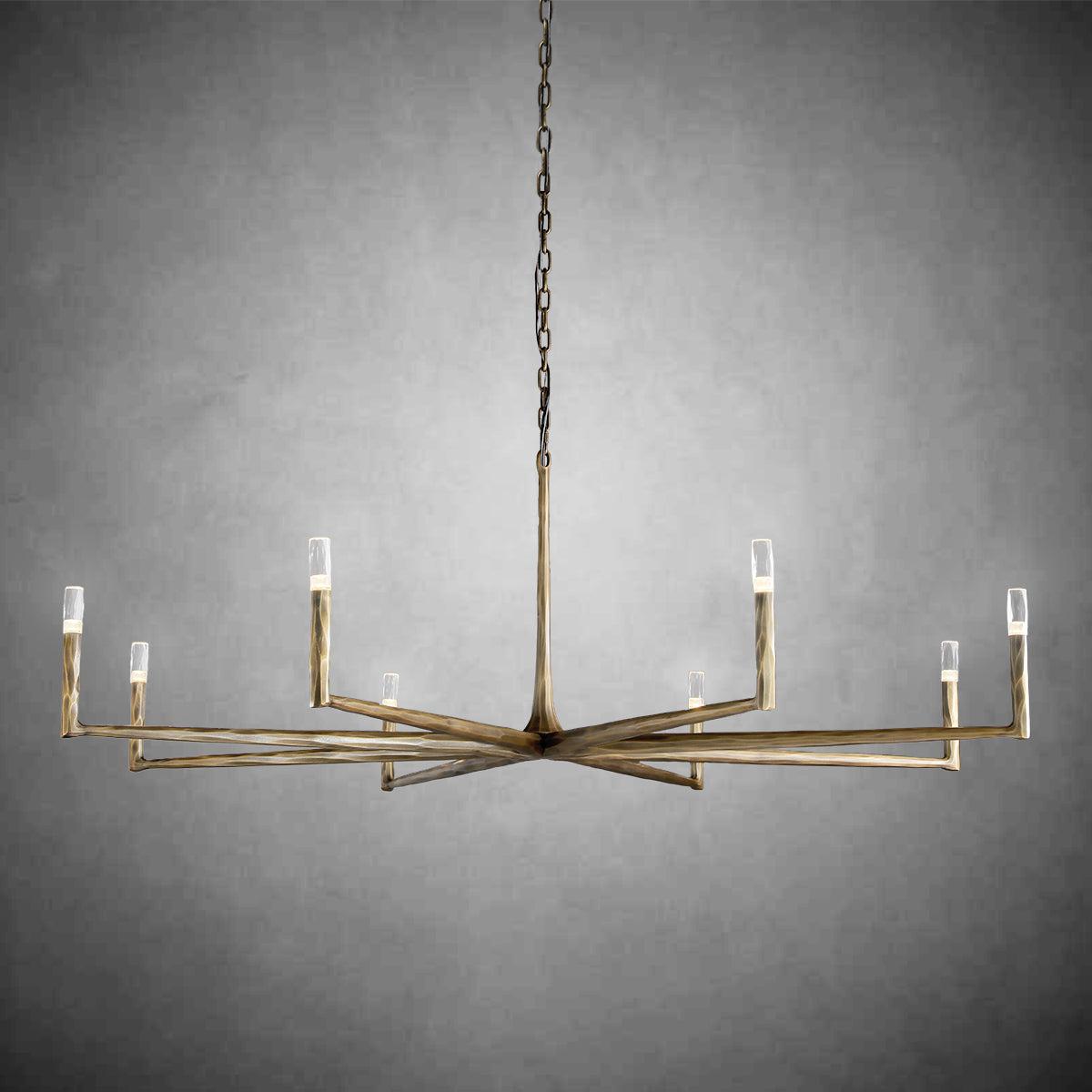 Thaddeas Forged Round Chandelier 36" 48” 60” 72” - GILDLAMPS