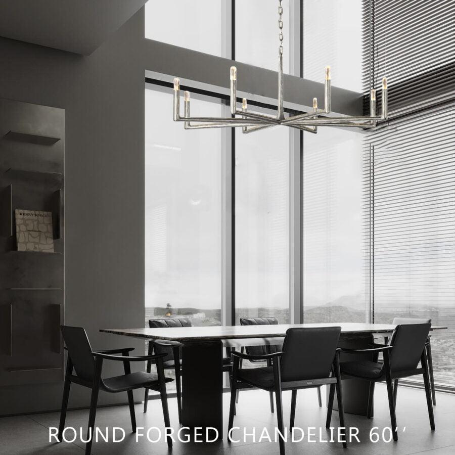 Thaddeas Forged Round Chandelier 36" 48” 60” 72” - GILDLAMPS
