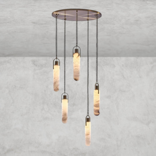 Theresa Alabaster Flint Additions Multi Hanging Pendant Lighting - GILDLAMPS